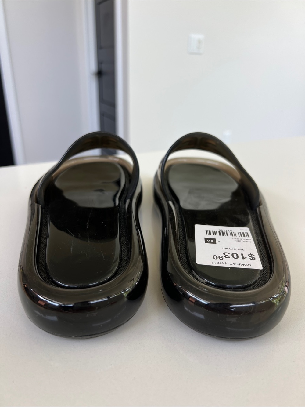 Tory Burch perfect black 004 bubble jelly open toe sandals size 6 - Picture 6 of 11